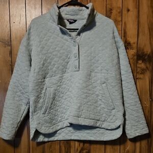 Eddie Bauer Quilted Pullover in Sage Green
